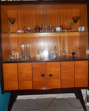 1950's  glass cabinet