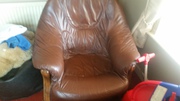 Brown leather arm chair 